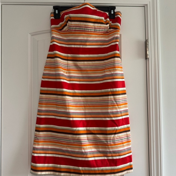 Phoebe Couture Red Tan Backless Cocktail Dress - Picture 1 of 6
